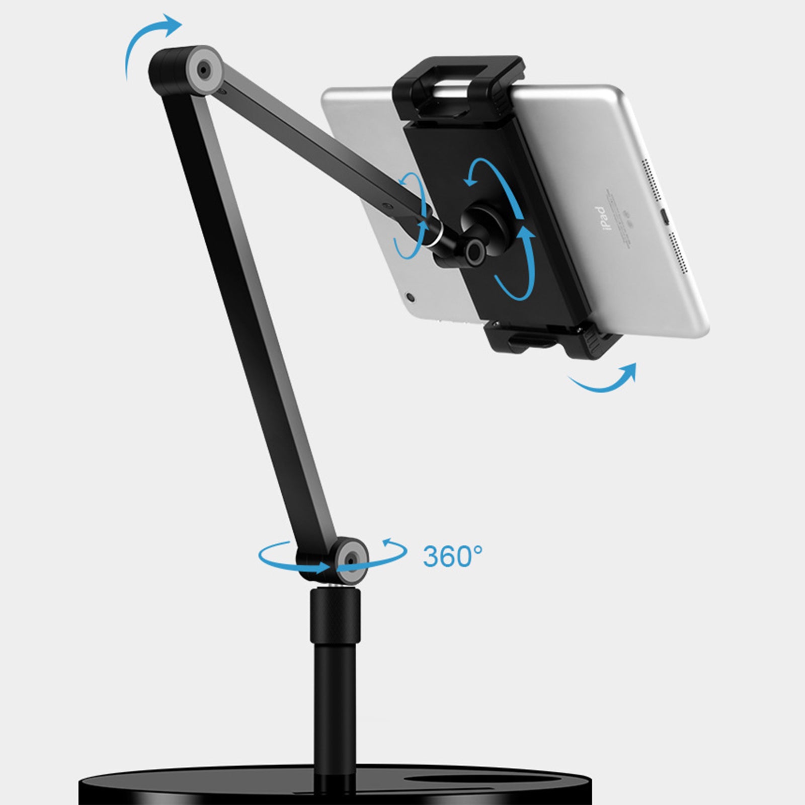 UP-9Z Phone Tablet Holder for iPhone 16 / 16 Ultra / 16 Pro / 16 Pro Max Floor Stand Height Adjustable Aluminum Alloy+ABS Lazy Bracket UP-9Z Phone Tablet Holder for iPhone 16 / 16 Ultra / 16 Pro / 16 Pro Max Floor Stand Height Adjustable Aluminum Alloy+ABS Lazy Bracket